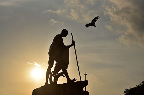 Representational image of a statue of Mahatma Gandhi | Pic: Express