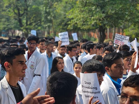 PGIMS Rohtak students protest | (Pic: Sourced)