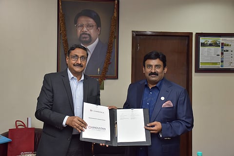 Dr Anand Jacob Verghese, Director and CEO, Hindustan Group of Institutions and Arun Rajamani, Managing Director, South Asia Cambridge University Press and Assessment with the MoU