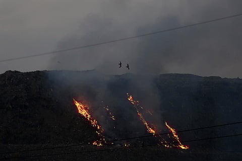 Fire at Bhalswa landfill image for representation only | (Pic: Express)
