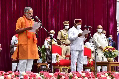 File photo of Minister BC Nagesh during the oath taking ceremony | (Pic: Express)