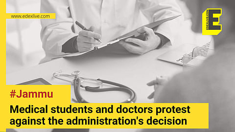 Medicos and doctors protest against administration's decision on PG seats | (Pic: Edexlive)