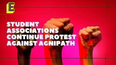 Student groups protest against the Centre's new scheme | Pic: EdexLive