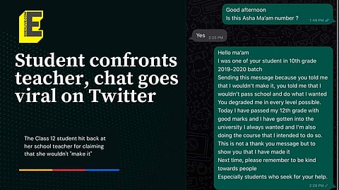 Find out what the student said | Pic: EdexLive