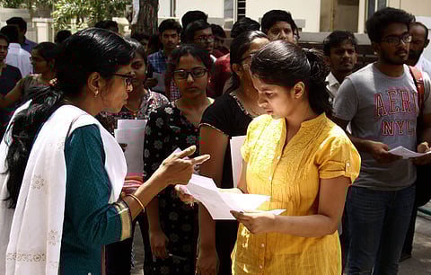Students at an exam centre | Image for representational purpose only | (Pic: Express)