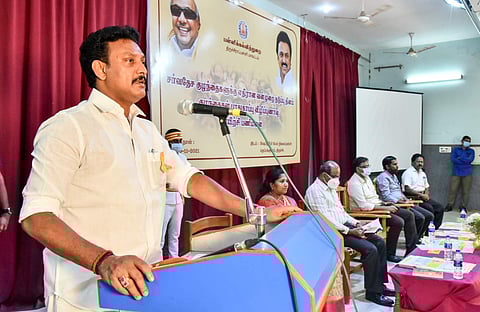 TN Minister Anbil Mahesh Poyyamozhi | (Pic: Express)