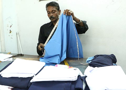School uniform being tailored in Kochi | Image for representation purpose only | (Pic: Express)