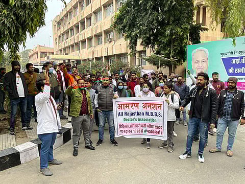 Rajasthan MBBS doctors' Akrosh Rally | (Pic: Sourced)