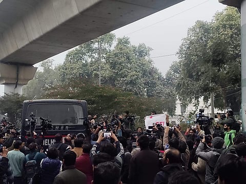 The students were detained yesterday | Pic: Twitter (SFI Delhi)