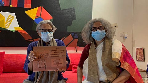 Prof Balkrishna Doshi and Prof Snehal Nagarsheth | Pic: Snehal Nagarsheth