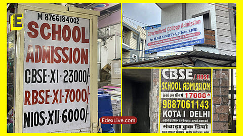Posters of dummy schools in Kota, Rajasthan | PTI Photo