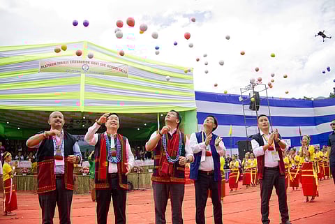 Arunachal Pradesh Chief Minister Pema Khandu during the Platinum Jubilee celebrations of the school