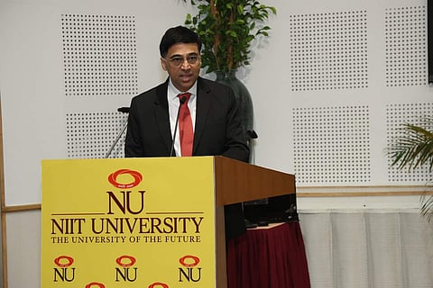 Grandmaster Vishwanathan Anand at NIIT Universty | (Pic: NIIT University)