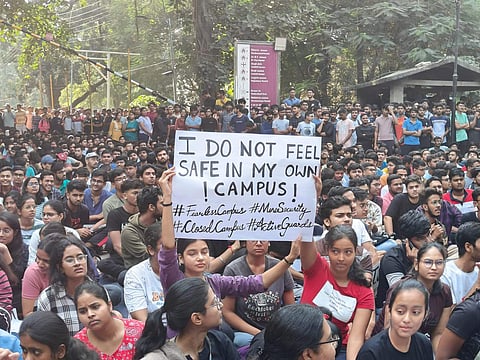 Visuals from protest at IIT-BHU | (Image: Source)