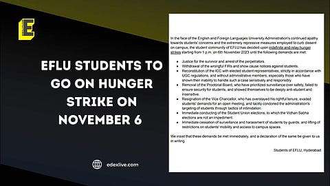 This is what the students' letter states | (Pic: EdexLive + EFLU students)