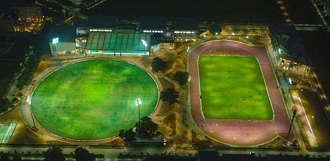 A view of the IIT Gandhinagar Sports Complex at night | (Pic: Gandhinagar)