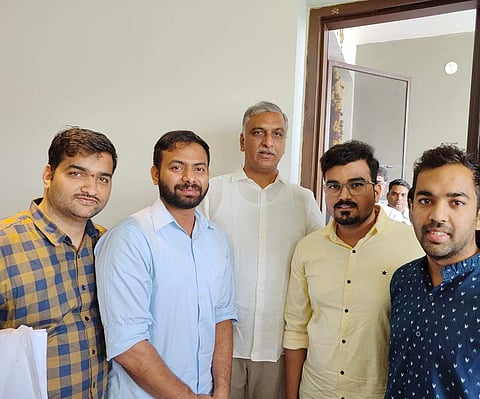 Telangana JUDA members meet Health Minister T Harish Rao on March 19 | (Pic: Dr Kaushik Kumar Pinjarala)