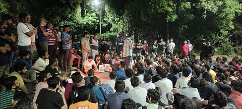 Students protest at IITM | Credit: Source