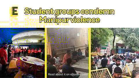Student protest Manipur violence | (Pic: EdexLive)