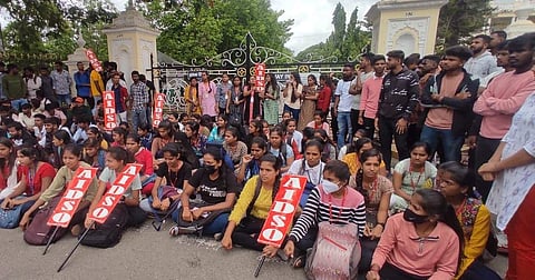 AIDSO protest at University of Mysore | (Pic: AIDSO)