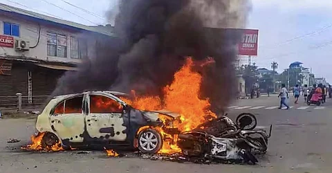 File photo of Manipur violence | (Pic: PTI)