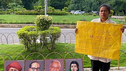 Visuals from protest | (Image: Source)