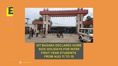 IIIT Basara declares home sick holidays for inter first-year students from August 11 to 15 | (Pic: EdexLive)