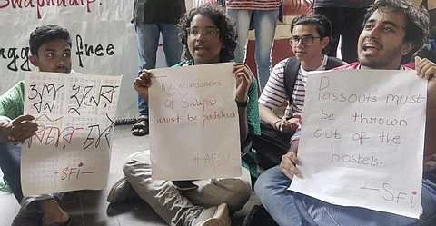 Glimpse from the protest | (Pic: Arts Faculty Students' Union, Jadavpur University)