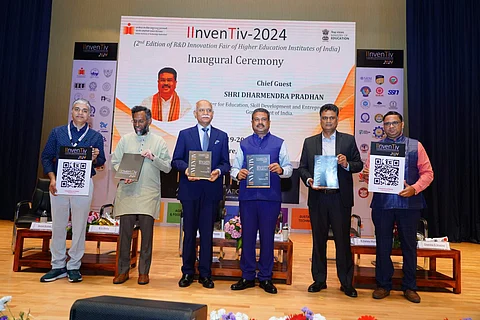 A photo of Union Education Minister Dharmendra Pradhan at IIT Hyderabad