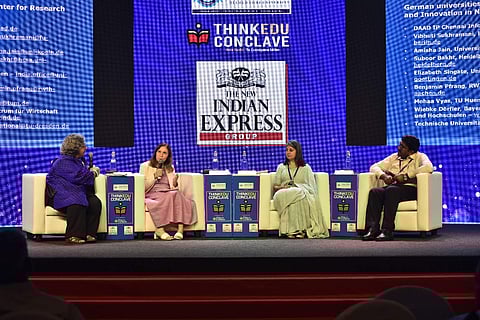 Picture of the speakers from the ThinkEdu Conclave 2024. (Express Photo)