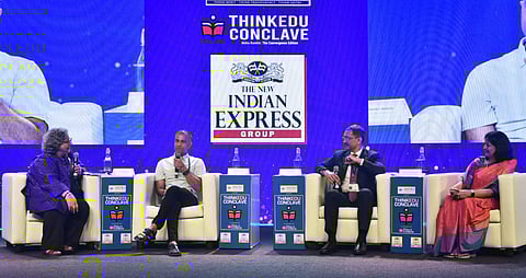 Picture of speakers from the ThinkEdu Conclave 2024. (Express Photo)