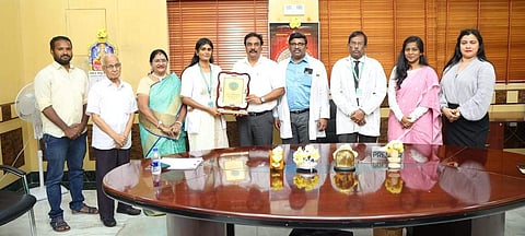 During the felicitation | (Pic: SBMCH)
