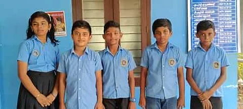 The students of Madampil Government Upper Primary School who wrote the petition (Pic: Special arrangement)