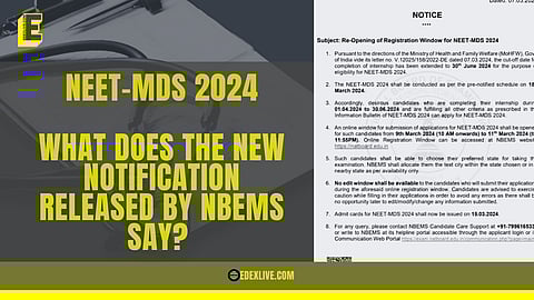 NBEMS Notice on NEET-MDS 2024