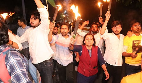 Youth leader Vandana Singh led the march