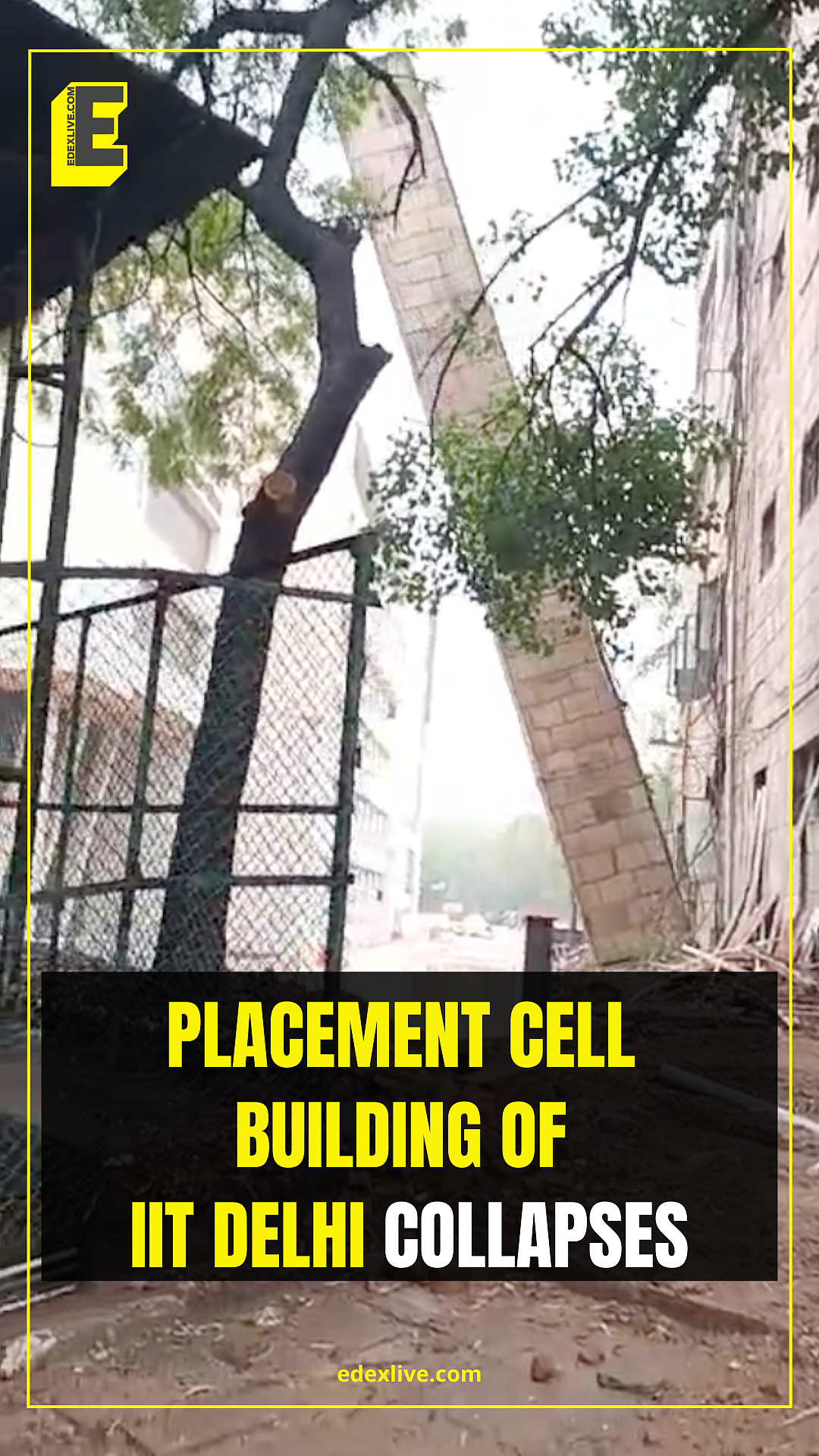 Videos shared by students show that the building which houses IIT Delhi's placement cell has collapsed