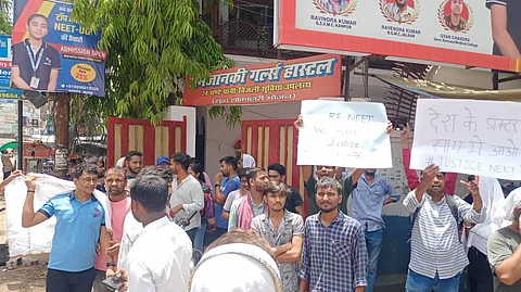 Kanpur: NEET UG aspirants take to streets to protest against irregularities in exam results; demand re-exam