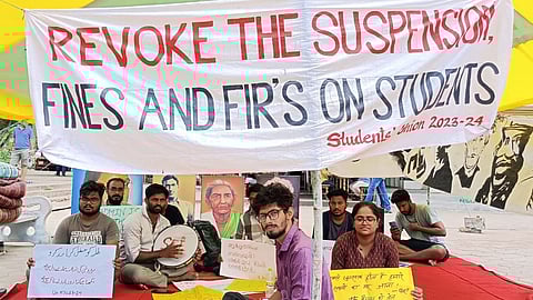 HCU students on protest