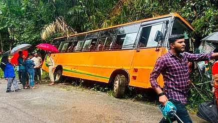 Udupi: 17 students suffer minor injuries as private bus veers off the road