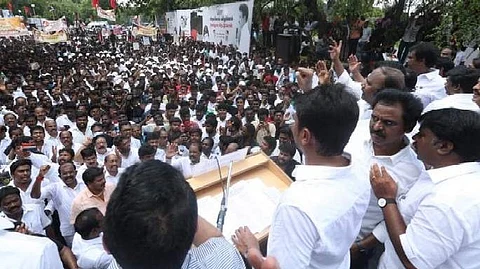 File picture of DMK Youth at a protest