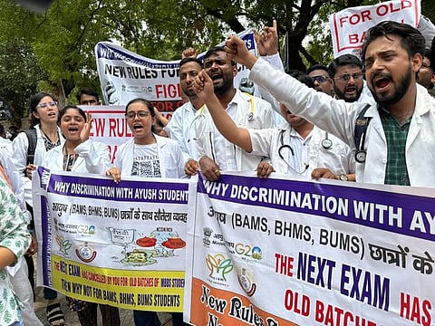 Pictures from Ayush protests