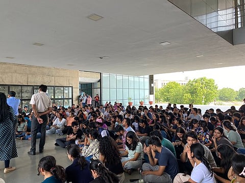 GNLU students in protest