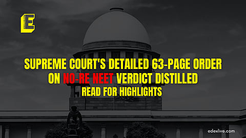 Supreme Court on no Re-NEET