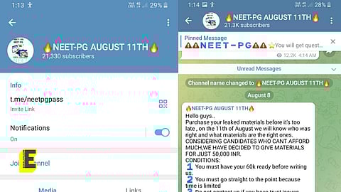 Screenshots from the Telegram channel