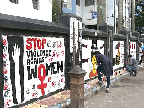Kolkata: Calcutta Medical College doctors protest RG Kar Hospital rape-murder through wall graffiti