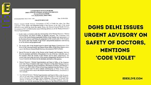 The notice issued an advisory for all the medical directors/medical superintendents 