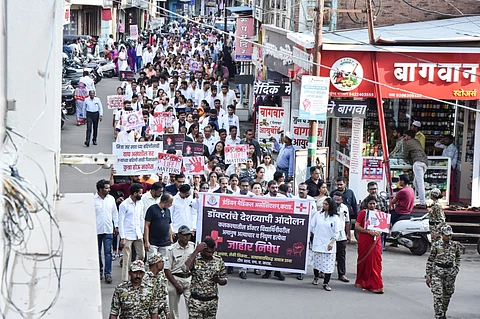 Visuals from one of the protests 