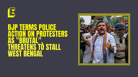 According to Adhikari, the Kolkata Police had sent out around 8,000 officers to stop the non-violent students from demonstrating.