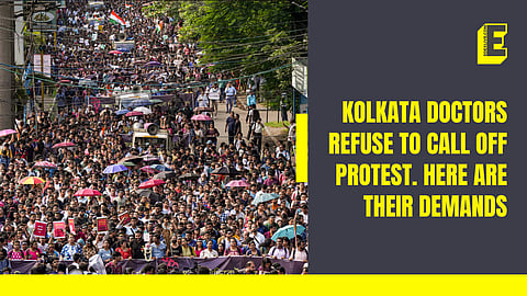On Tuesday, September 10, the doctors held a rally and sit-in protest at the Swasthya Bhavan