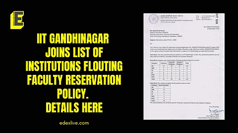 IIT Gandhinagar joins list of institutions flouting faculty reservation policy. Details here
